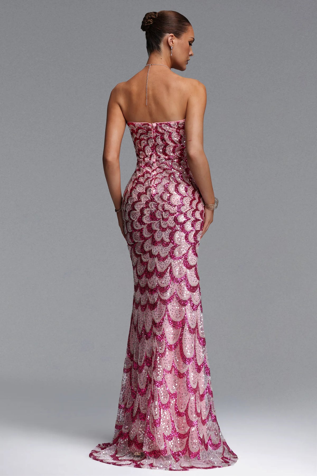Strapless Sequin Maxi Dress