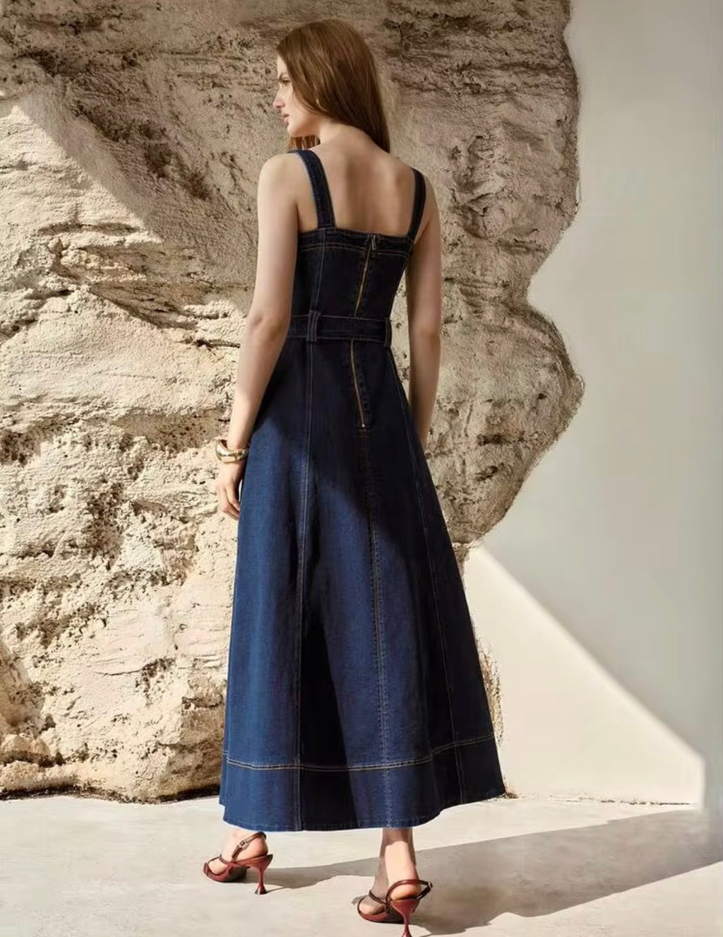 Belted Denim Dress
