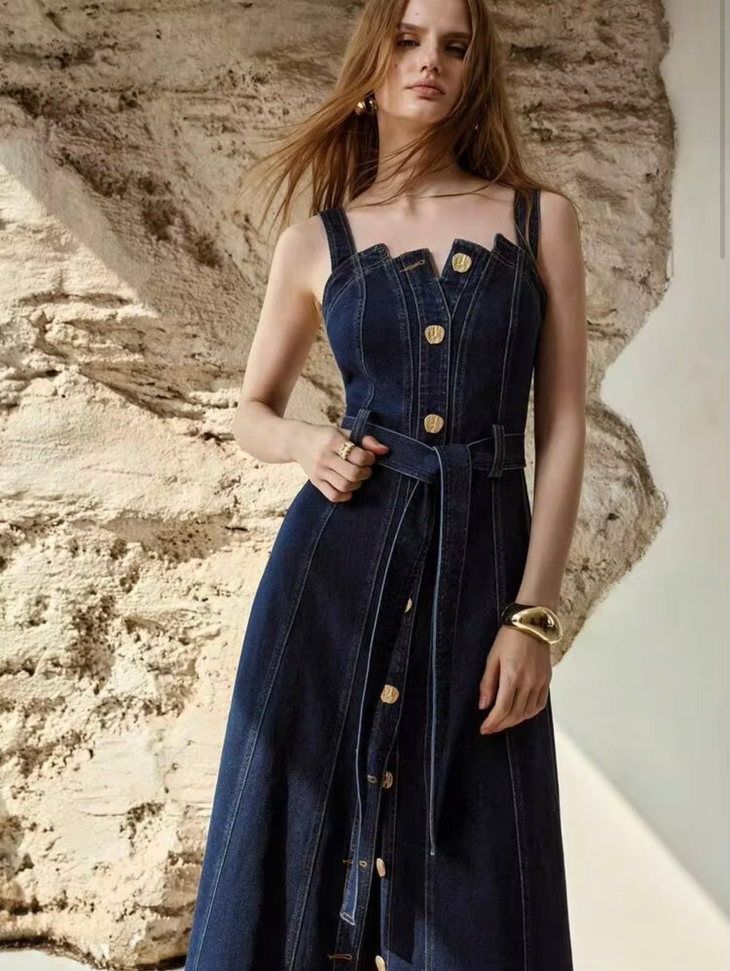 Belted Denim Dress