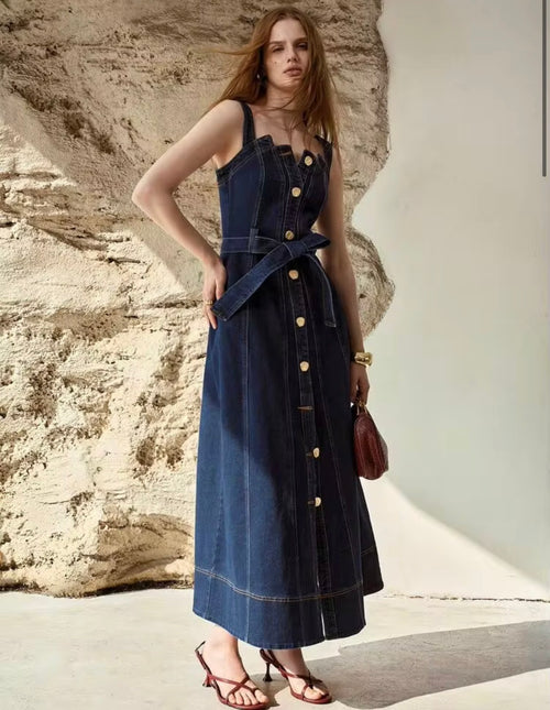 Belted Denim Dress