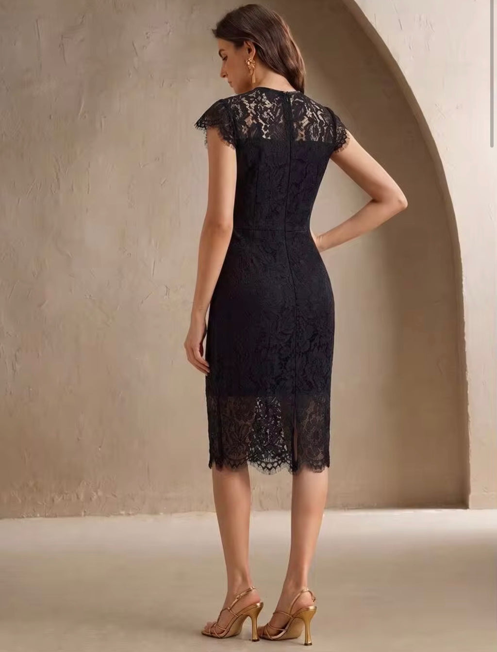 Black Lace Bodycon Dress