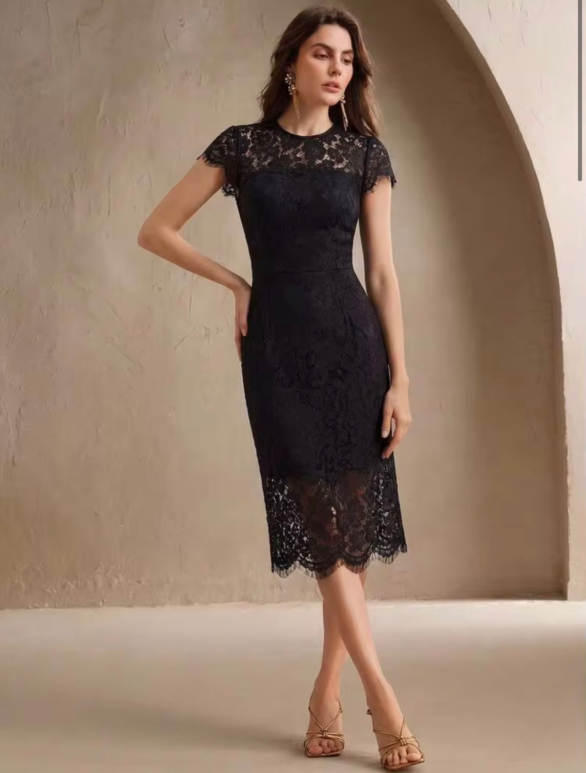 Black Lace Bodycon Dress
