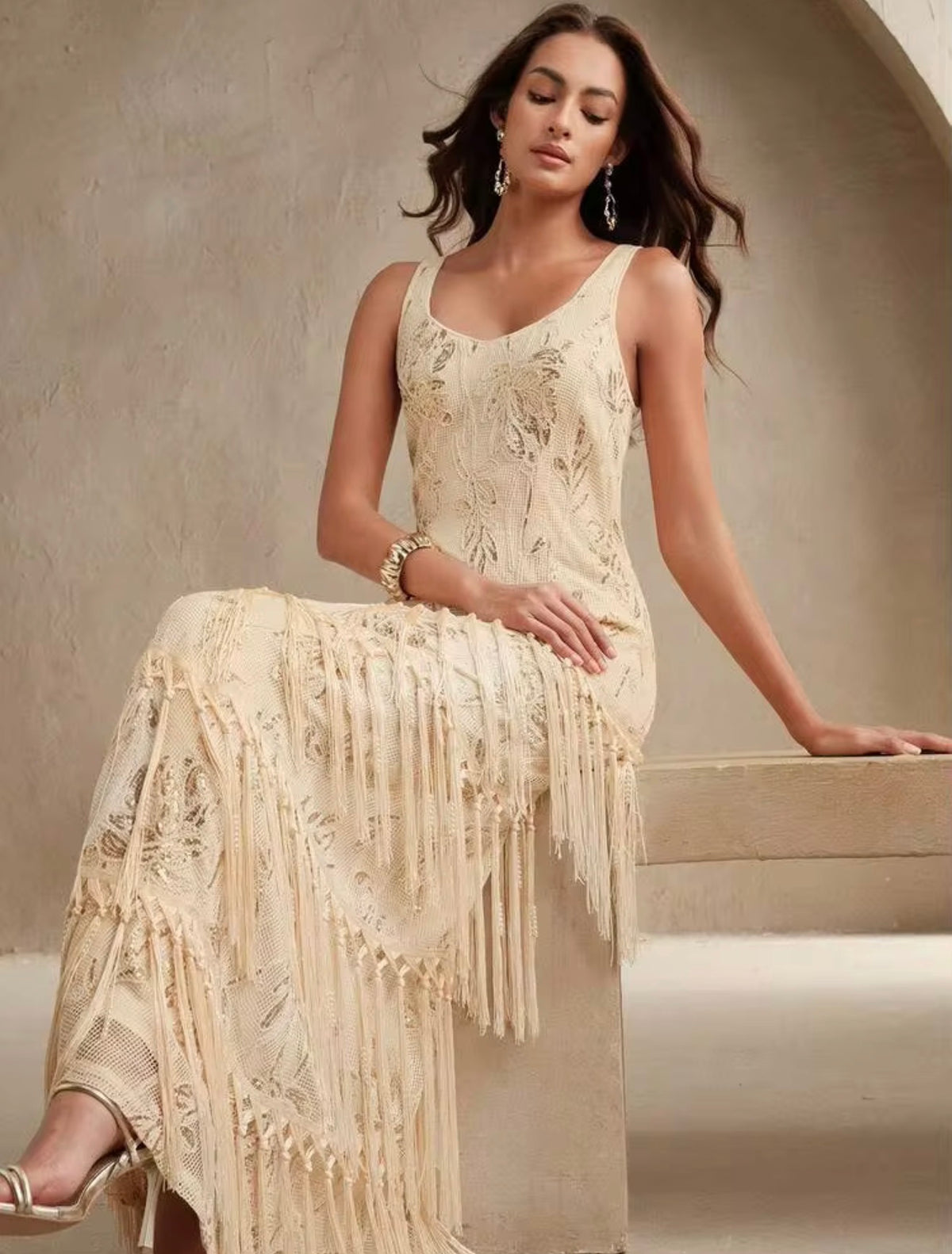Tassel Mermaid Embroidered Dress