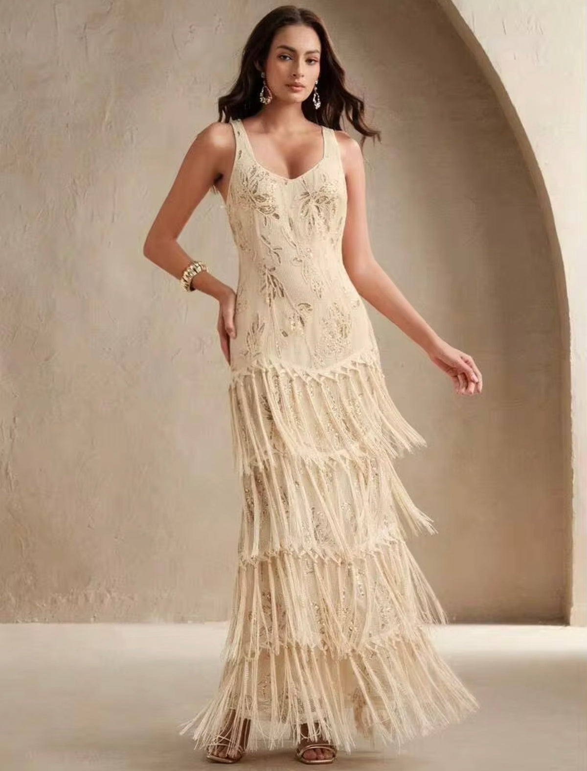 Tassel Mermaid Embroidered Dress