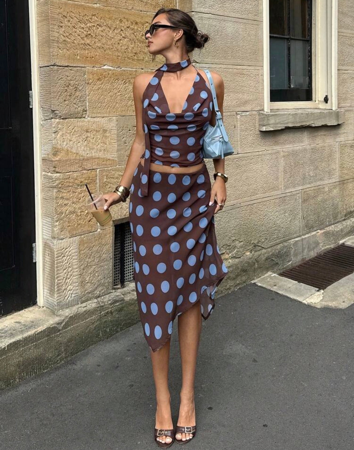 Polka Dot Brown Set