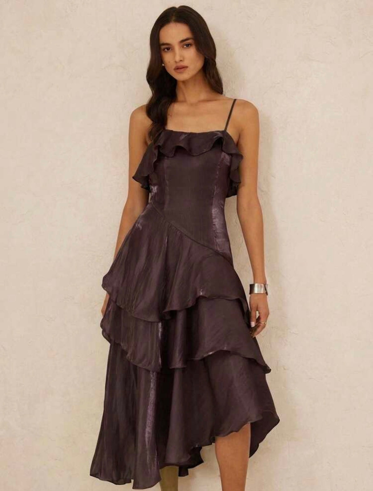 Ruffled Asymmetrical Dress