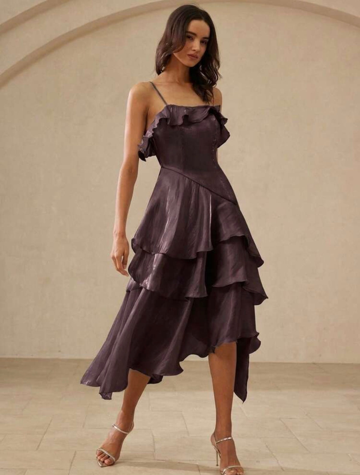 Ruffled Asymmetrical Dress