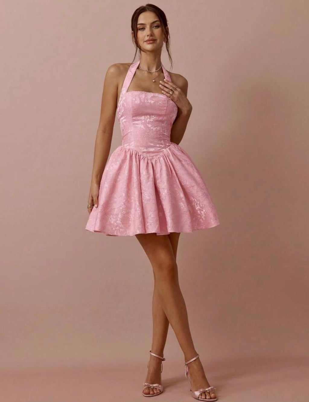 Pink Cute Floral Dress