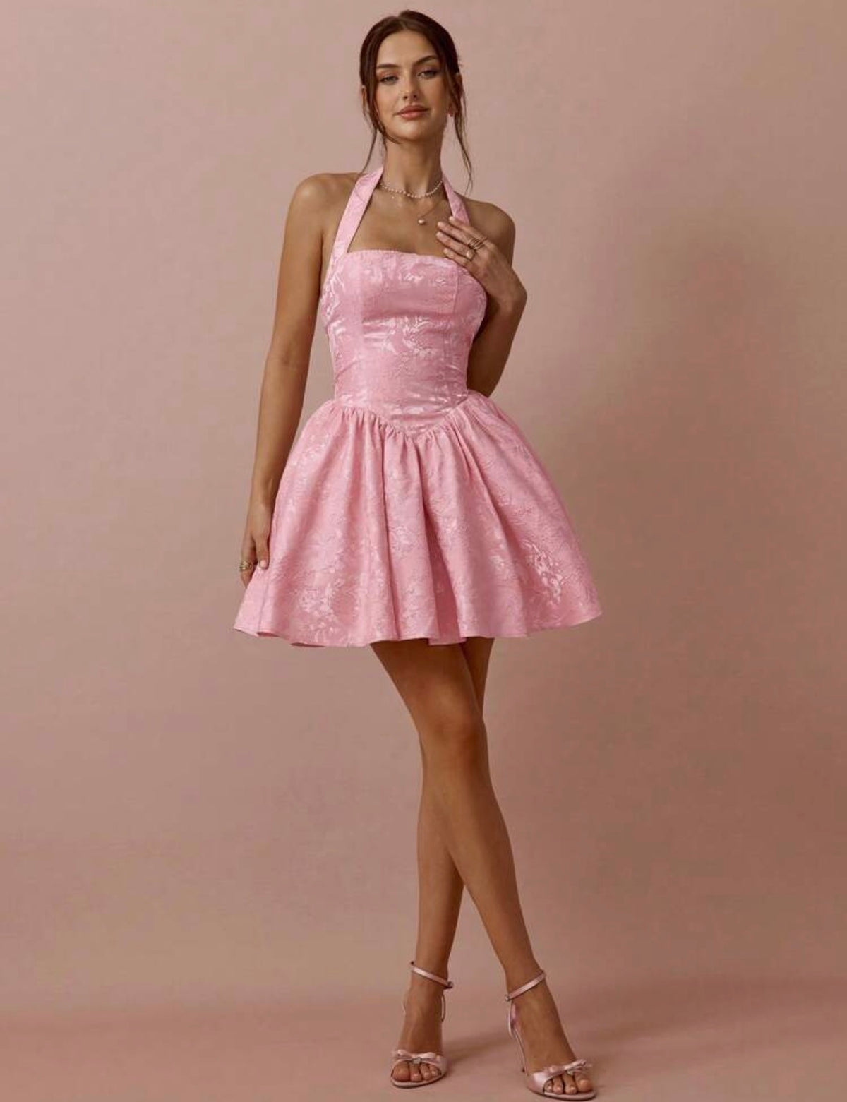 Pink Cute Floral Dress