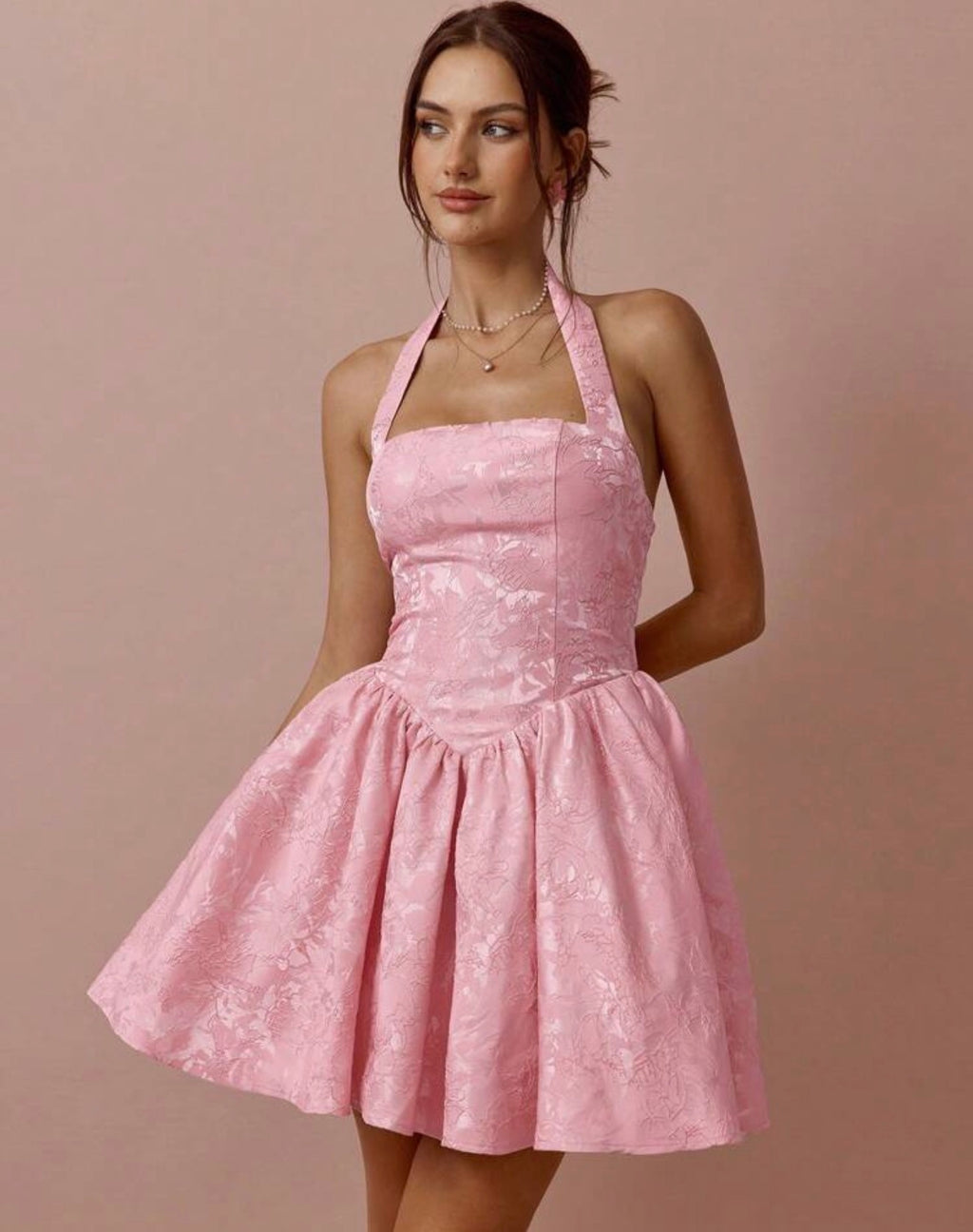 Pink Cute Floral Dress