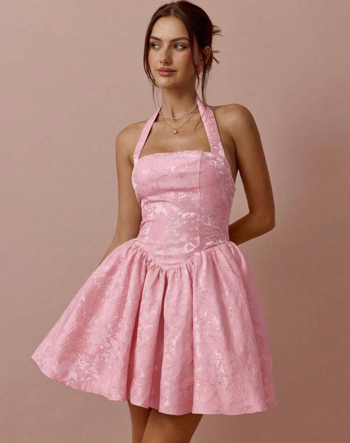 Pink Cute Floral Dress