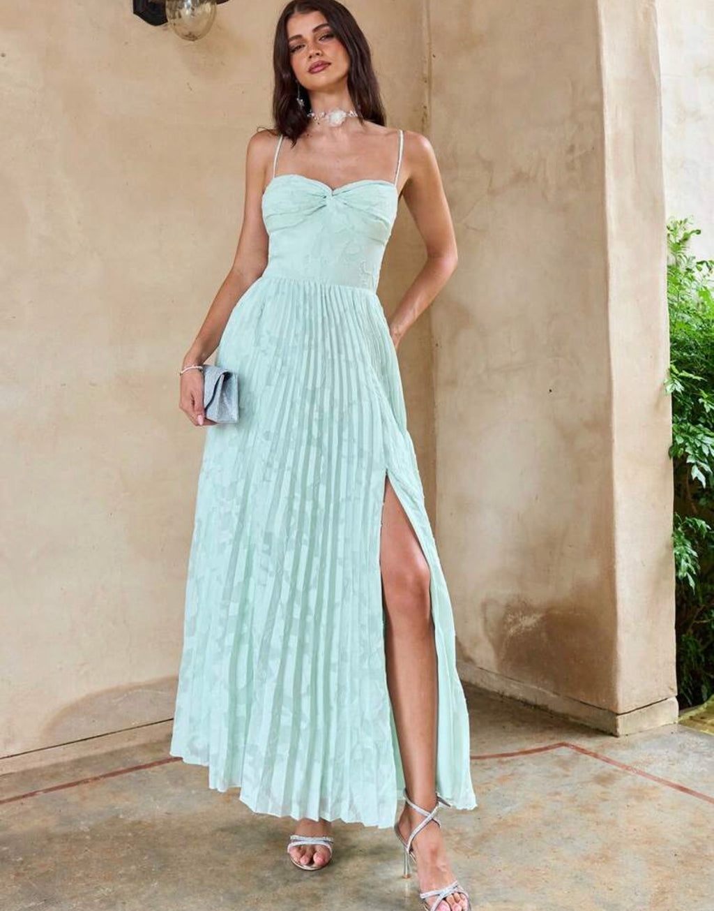 Mint Green Side Slit Dress