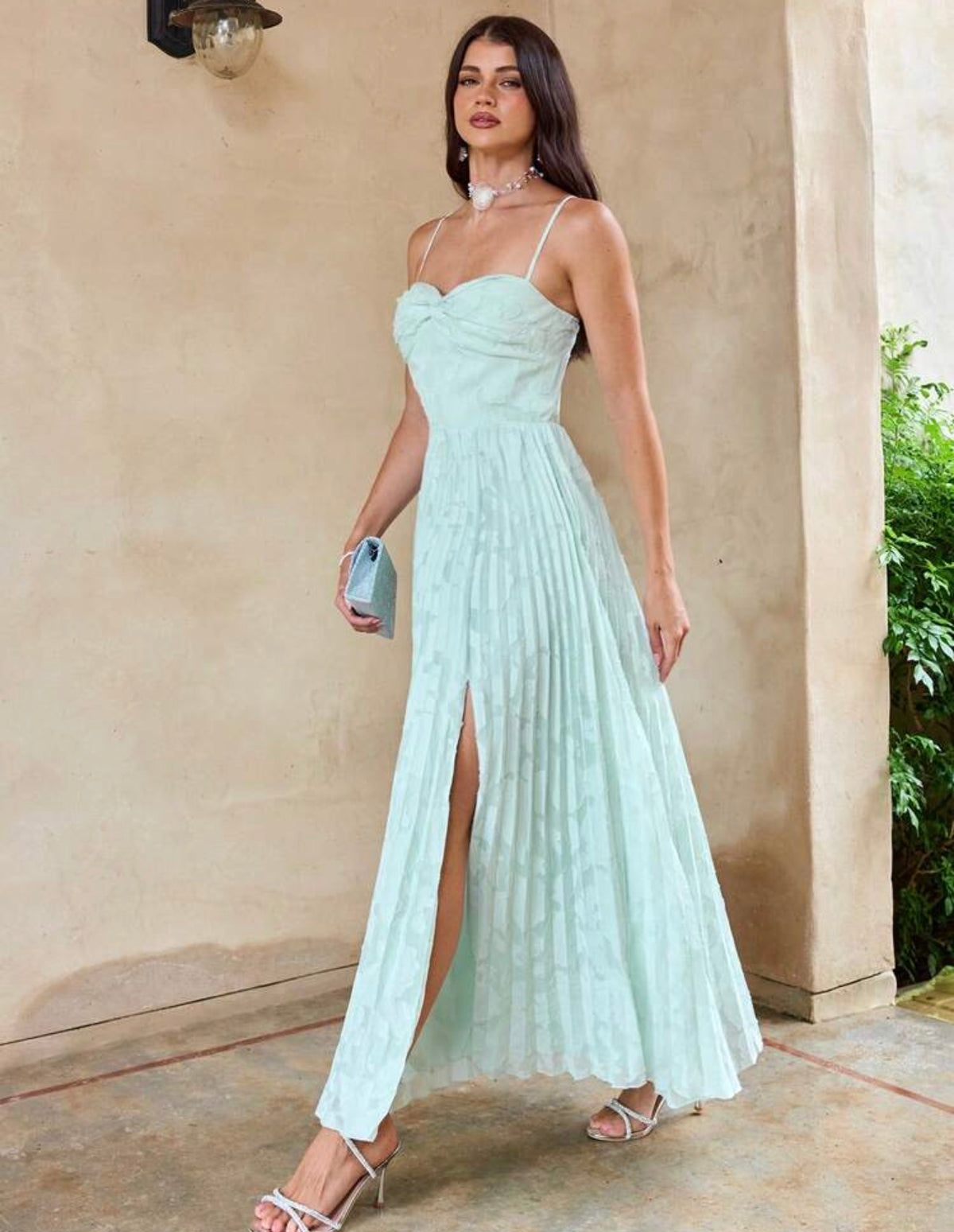 Mint Green Side Slit Dress