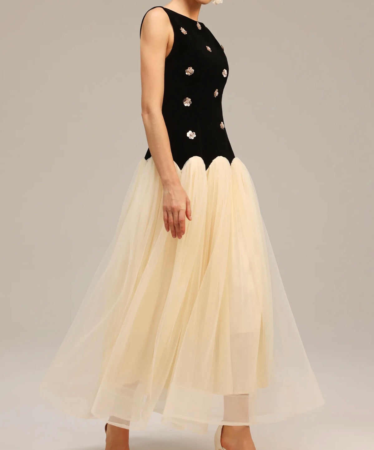 Retro Sequin Flowers Dress