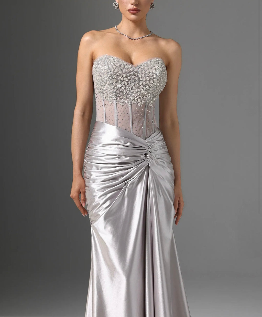 High Slit Sequin Dress