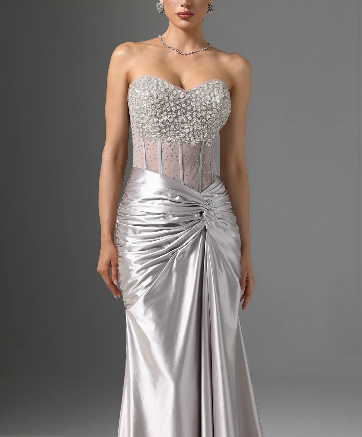 High Slit Sequin Dress