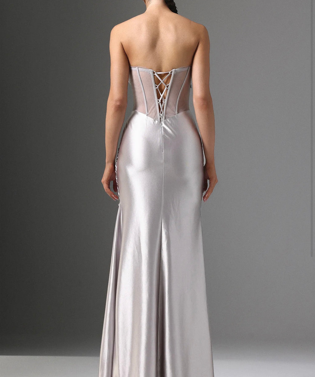 High Slit Sequin Dress