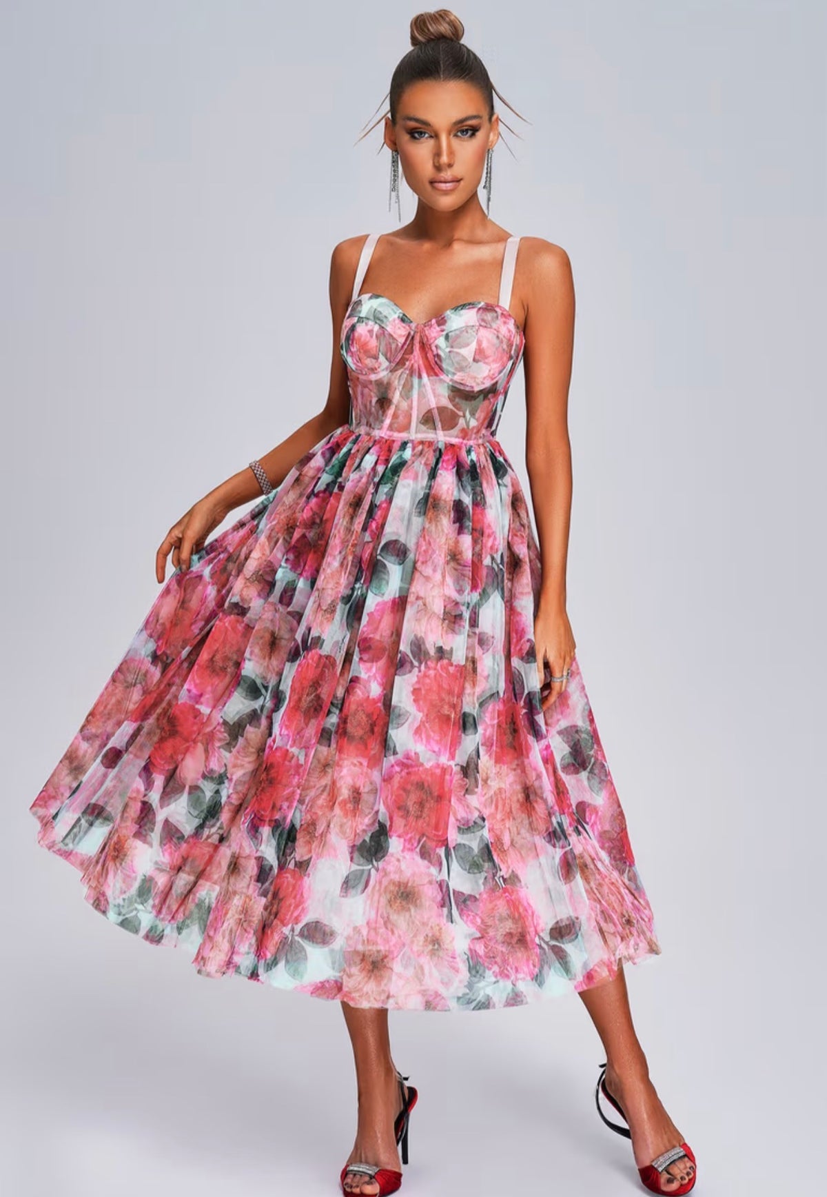 Floral pink Corset Dress
