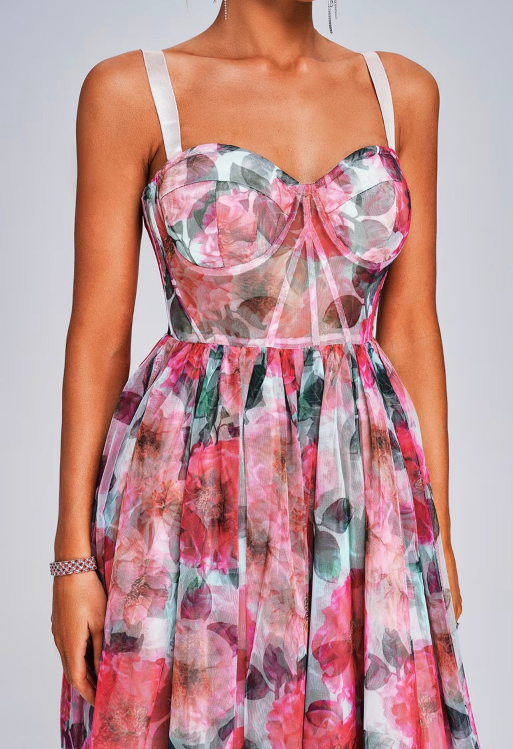 Floral pink Corset Dress