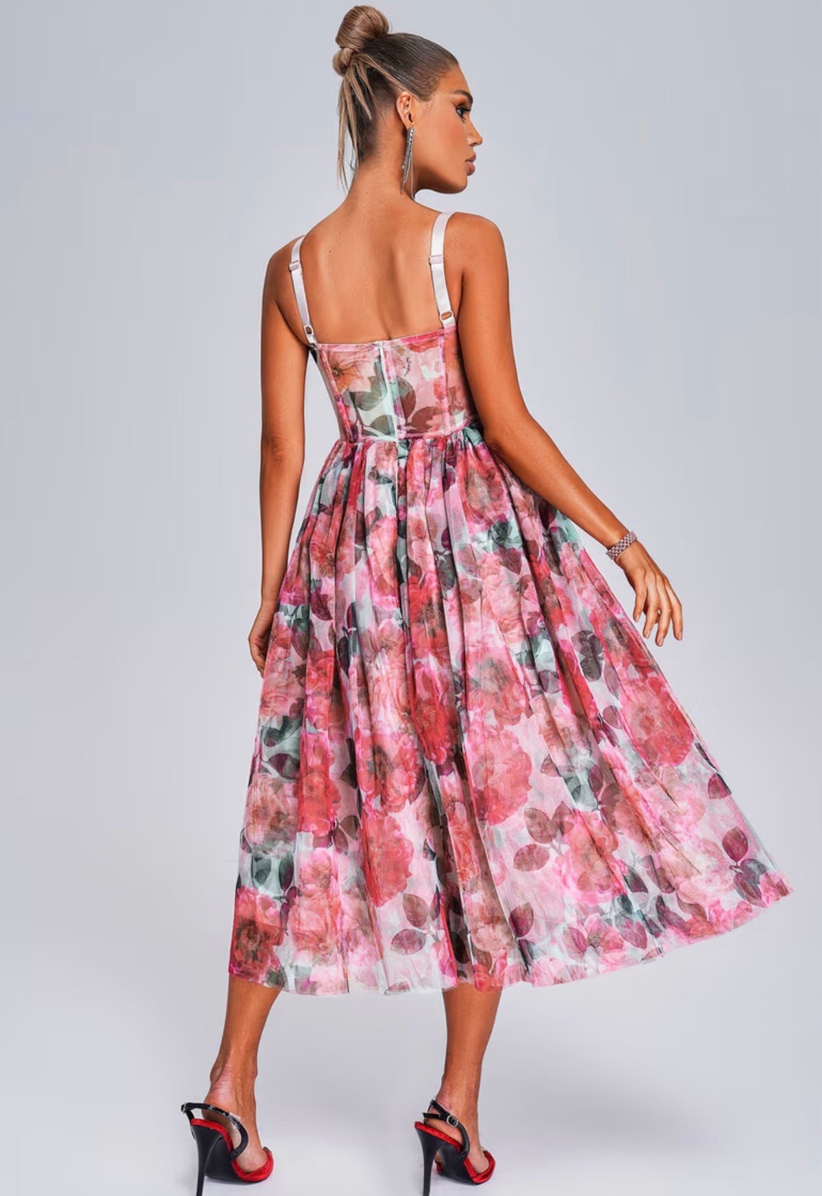 Floral pink Corset Dress