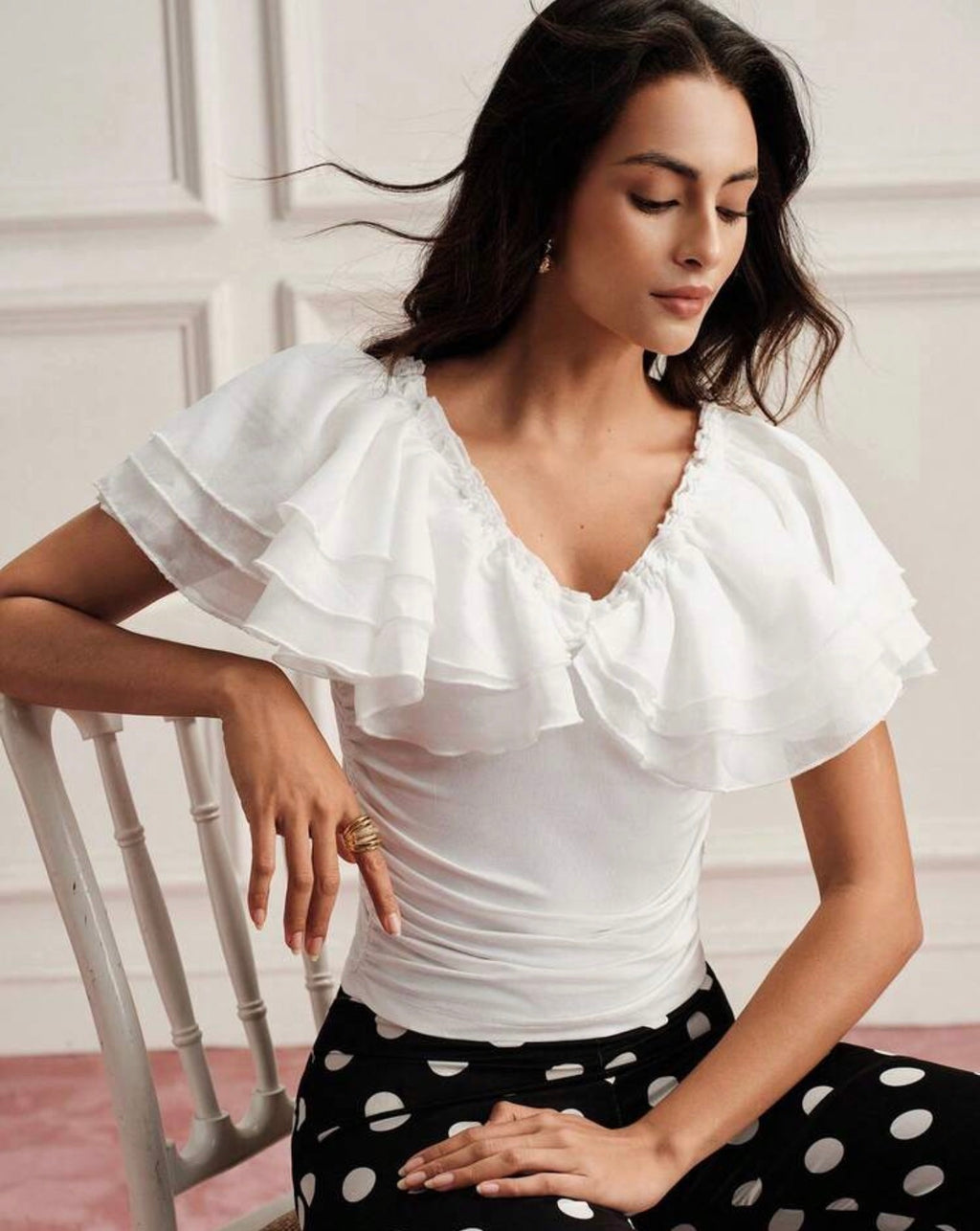 Milk Ruffle Top