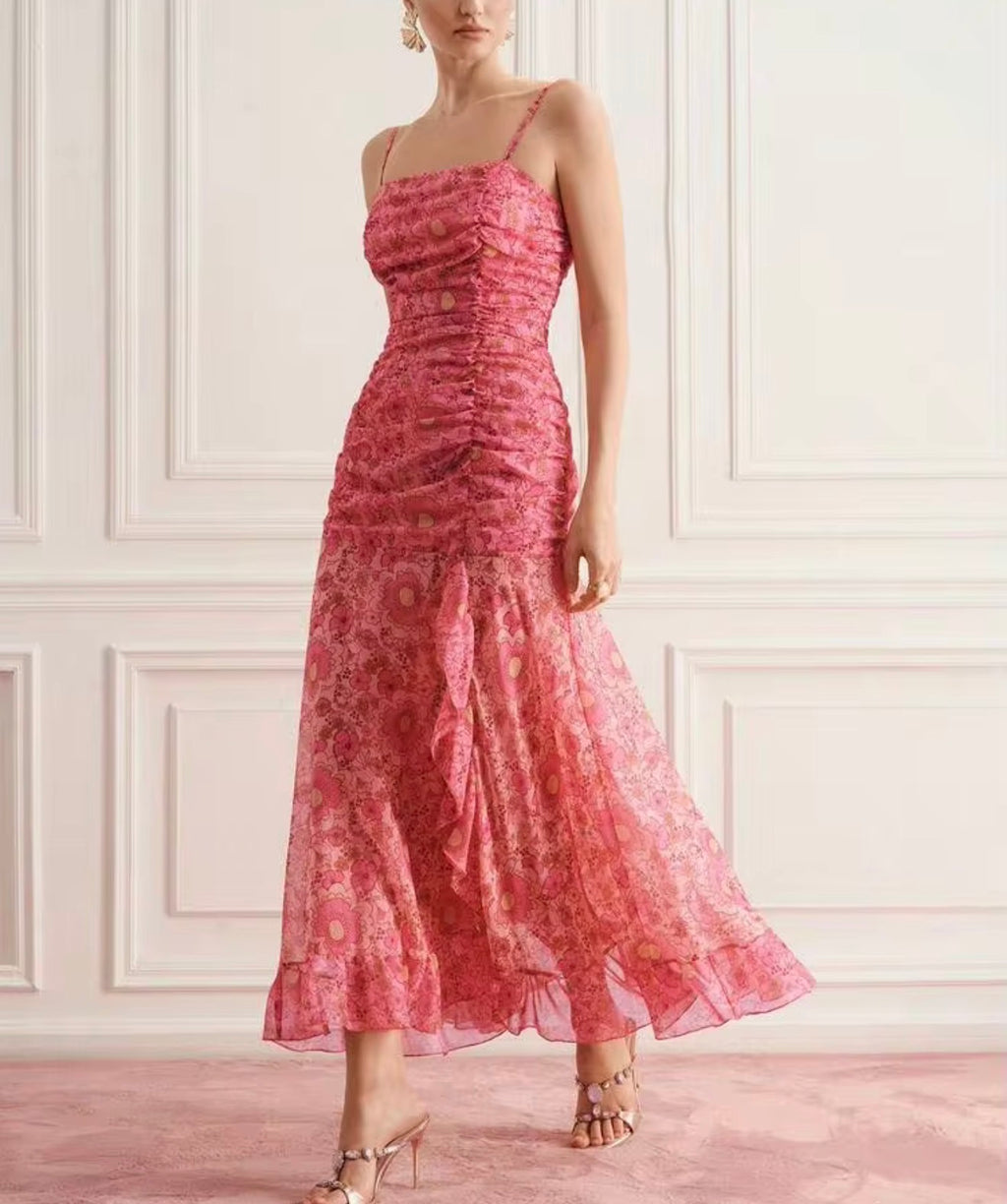 Pink & Orange Floral Dress