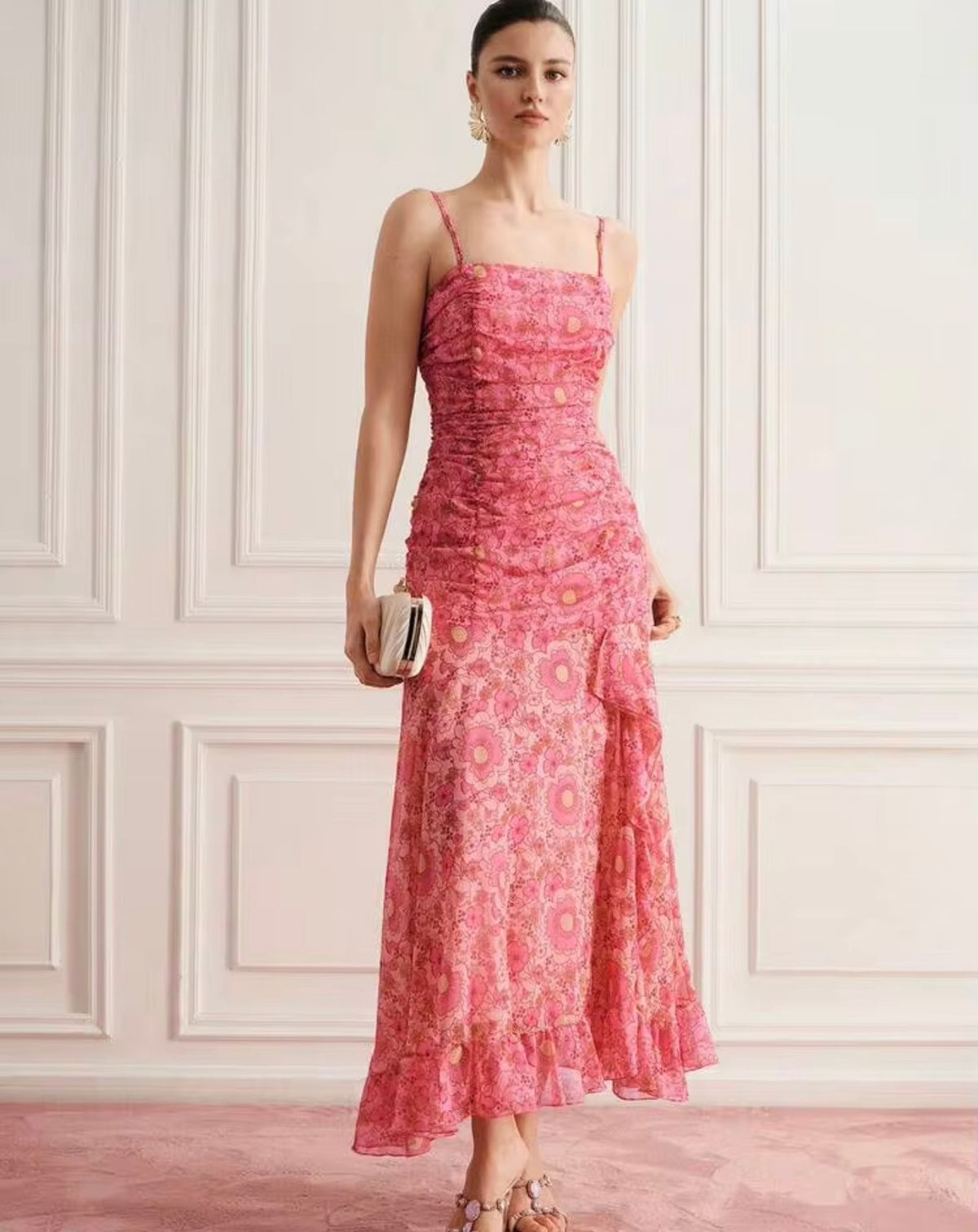 Pink & Orange Floral Dress