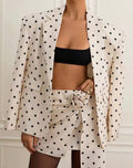 Polka Dots Blazer Skirt Set