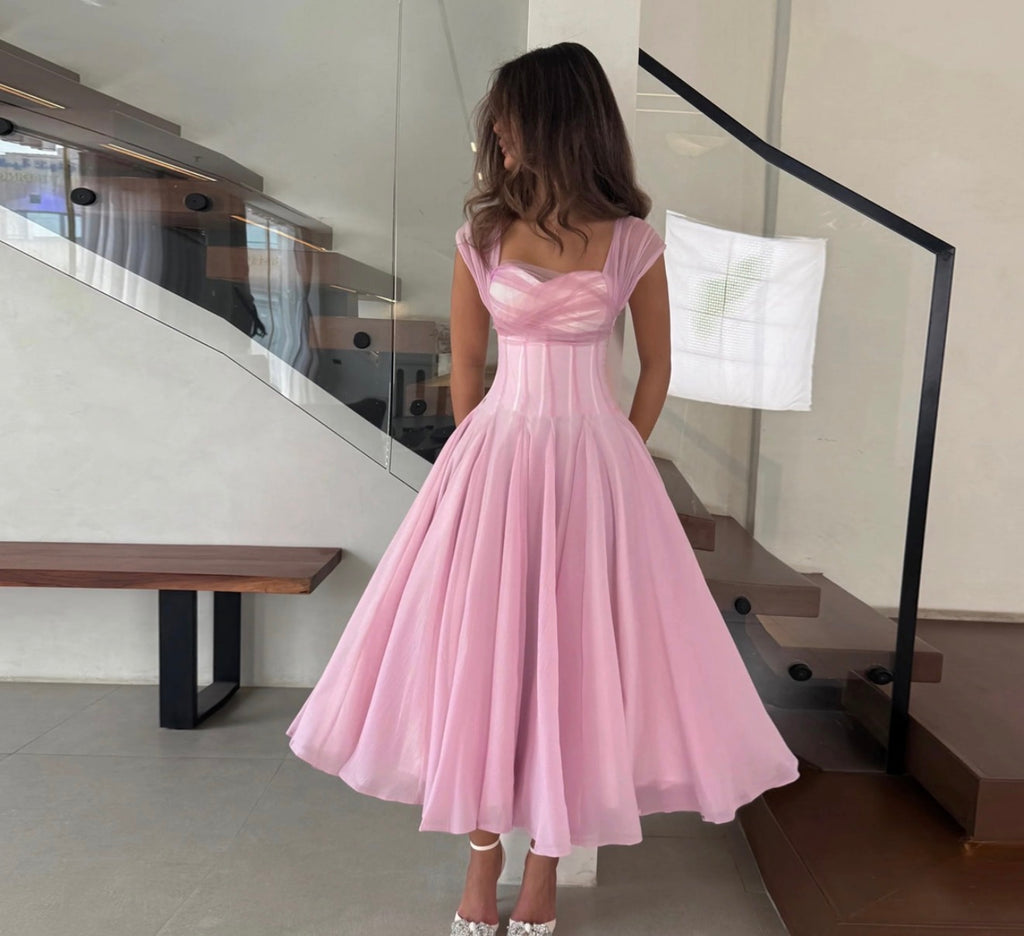 Flowy Pink Corset Dress
