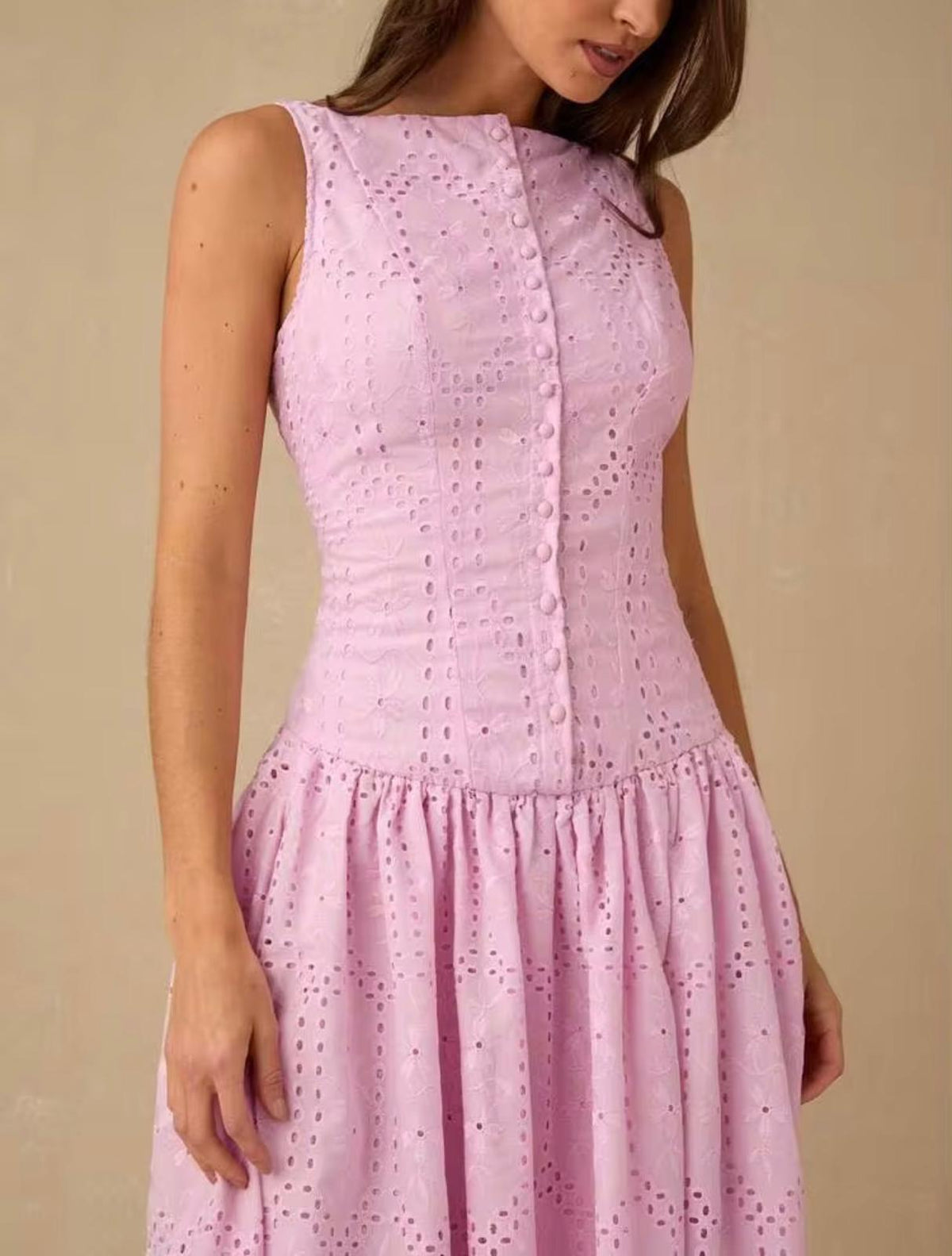 Soft Pink Embroidered Dress