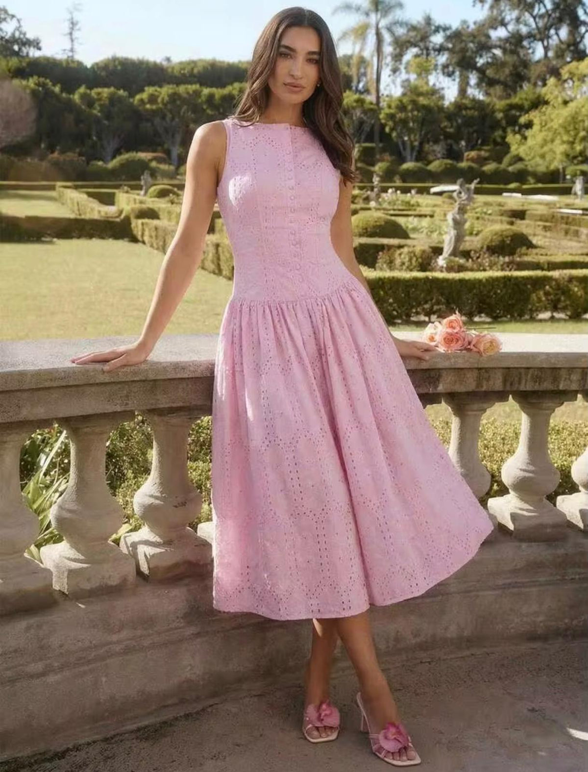 Soft Pink Embroidered Dress