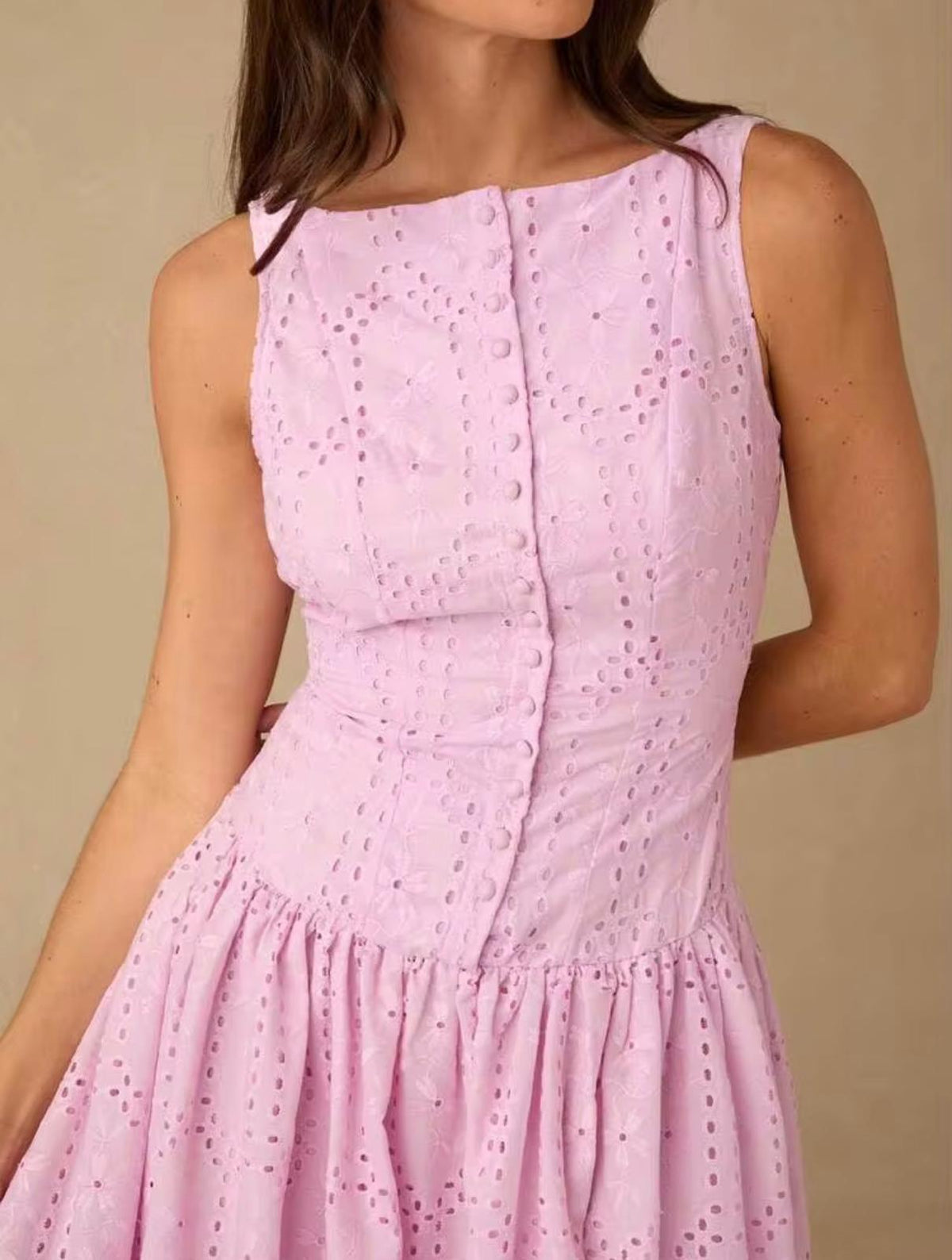 Soft Pink Embroidered Dress