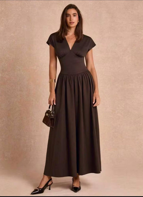 Dark Brown Minimalist Dress